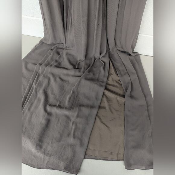 New plus SZ 20W bridesmaid WATTERS Fleurette design halter a-line sandstone gray - Picture 3 of 6